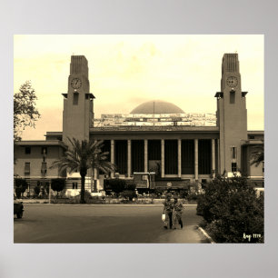 Póster Estación central de ferrocarril de Bagdad Irak ant
