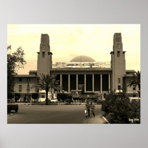Póster Estación central de ferrocarril de Bagdad Irak ant