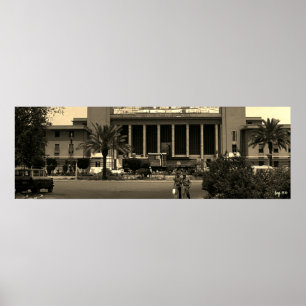 Póster Estación central de ferrocarril de Bagdad Irak ant