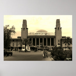 Póster Estación central de ferrocarril de Bagdad Irak ant