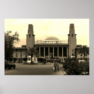 Póster Estación central de ferrocarril de Bagdad Irak vin