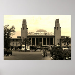 Póster Estación central de ferrocarril de Bagdad Irak vin