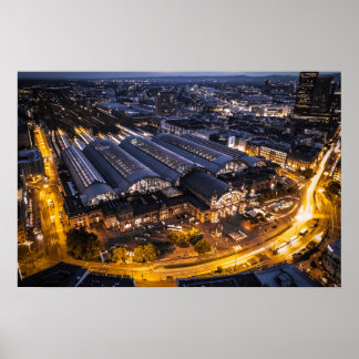 Póster Estación central de Frankfurt FFM HBF a Main