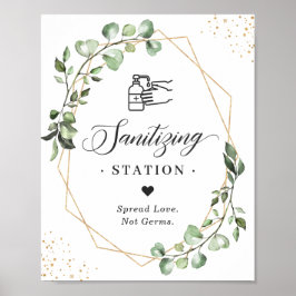 Póster Estación de anidación Eucalyptus deja geométrica