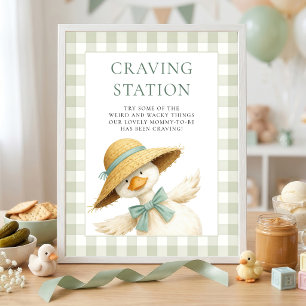 Póster Estación de Antojos de Gingham de Salvia de Ganso