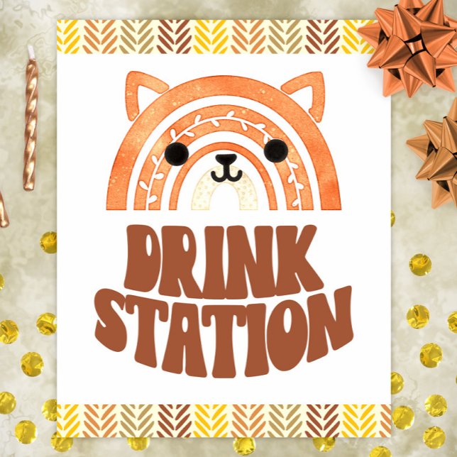 Póster Estación de Bebidas 8x10 Cumpleaños Boho Bosque Zo (Subido por el creador)