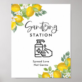 Póster Estación de Boda Lemon Theme Sanitizing