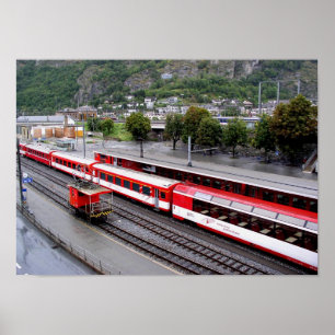 Póster Estación de Brig de Suiza