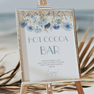 Póster Estación de cacao caliente para baby shower botáni