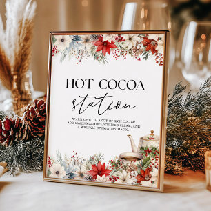 Póster Estación de Chocolate Caliente Fiesta de Té de Nav