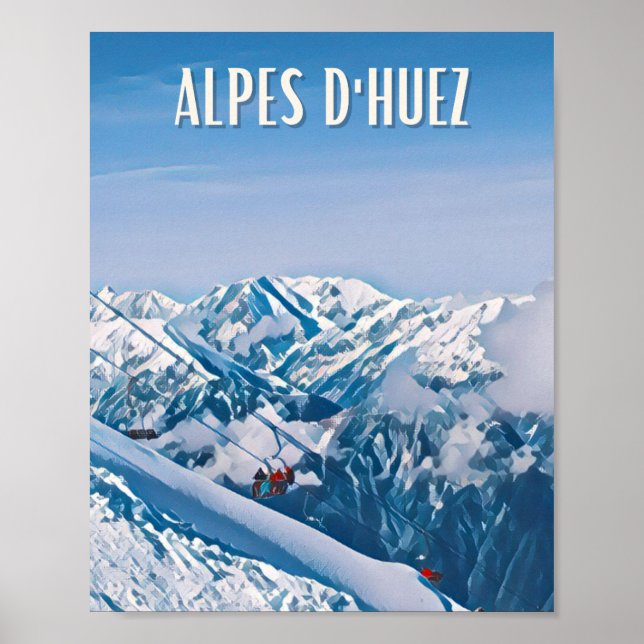 Póster Estación de esquí Affiche Alpe d'Huez (Frente)