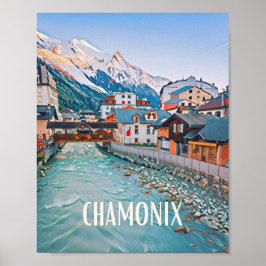 Póster Estación de esquí Affiche Chamonix
