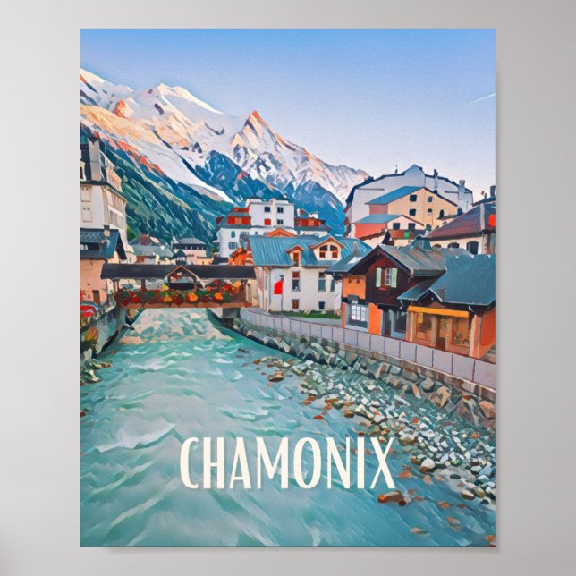 Póster Estación de esquí Affiche Chamonix (Frente)