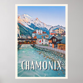 Póster Estación de esquí Affiche Chamonix