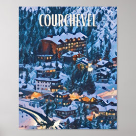 Póster Estación de esquí Affiche Courchevel