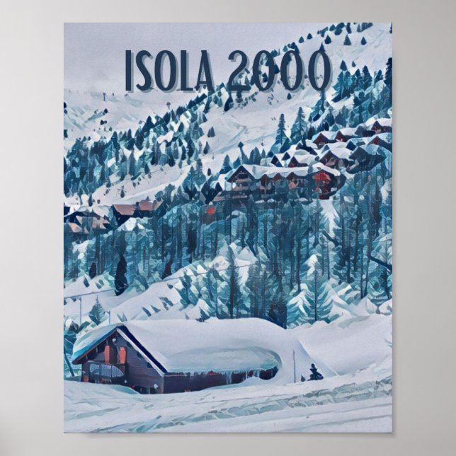 Póster Estación de esquí Affiche Isola 2000 (Frente)