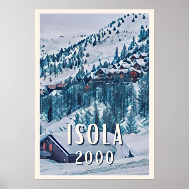 Póster Estación de esquí Affiche Isola 2000 (Frente)
