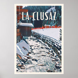 Póster Estación de esquí Affiche La Clusaz