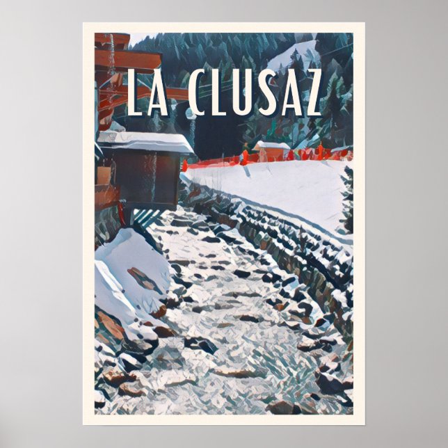 Póster Estación de esquí Affiche La Clusaz (Frente)