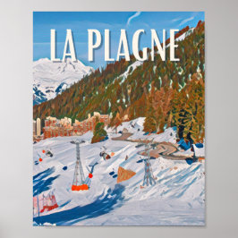 Póster Estación de esquí Affiche La Plagne