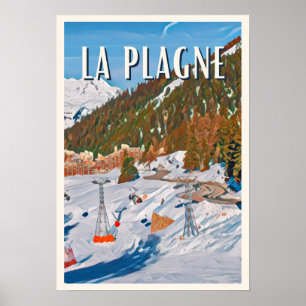 Póster Estación de esquí Affiche La Plagne