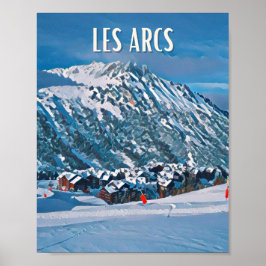 Póster Estación de esquí Affiche Les Arcs