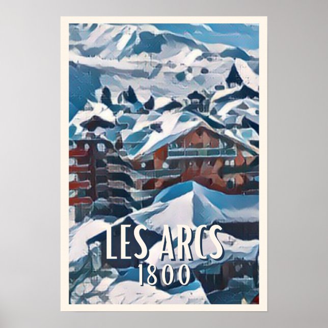 Póster Estación de esquí Affiche Les Arcs 1800 (Frente)