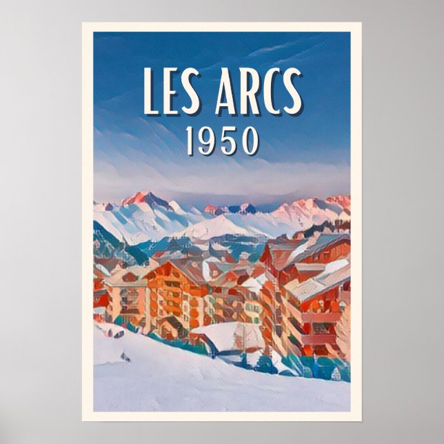 Póster Estación de esquí Affiche Les Arcs 1950 (Frente)