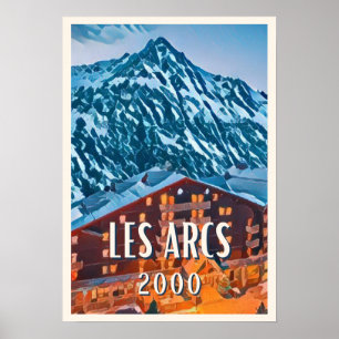 Póster Estación de esquí Affiche Les Arcs 2000