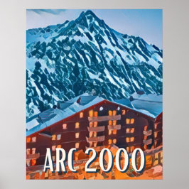 Póster Estación de esquí Affiche Les Arcs 2000