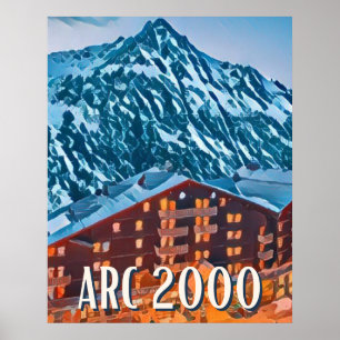 Póster Estación de esquí Affiche Les Arcs 2000