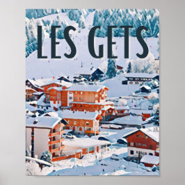 Póster Estación de esquí Affiche Les Gets
