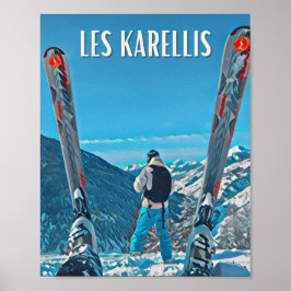 Póster Estación de esquí Affiche Les Karellis