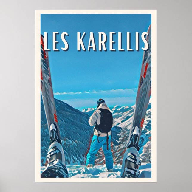 Póster Estación de esquí Affiche Les Karellis (Frente)