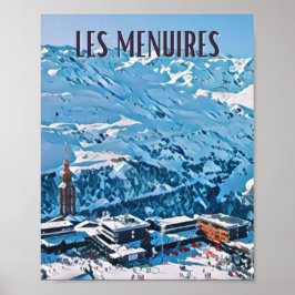 Póster Estación de esquí Affiche Les Menuires