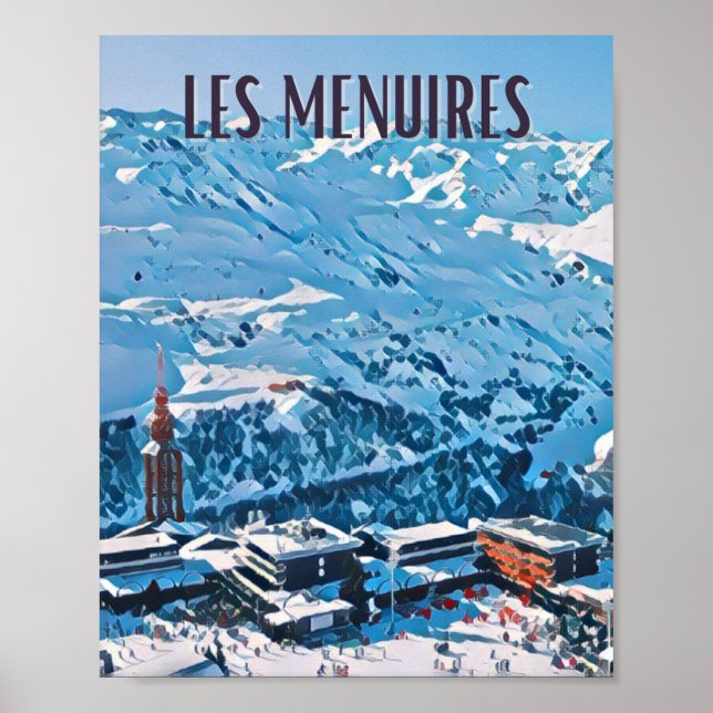 Póster Estación de esquí Affiche Les Menuires (Frente)