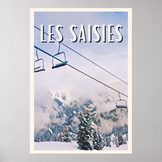 Póster Estación de esquí Affiche Les Saisies (Frente)