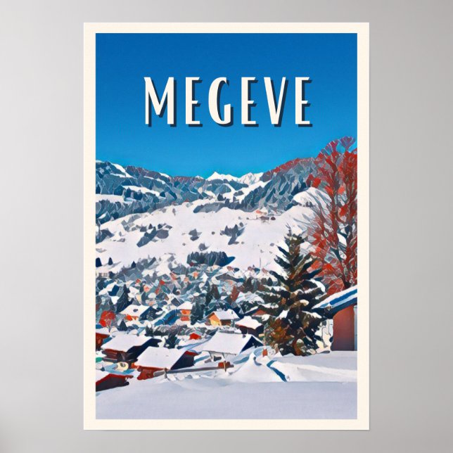 Póster Estación de esquí Affiche Megève (Frente)