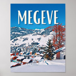 Póster Estación de esquí Affiche Megève