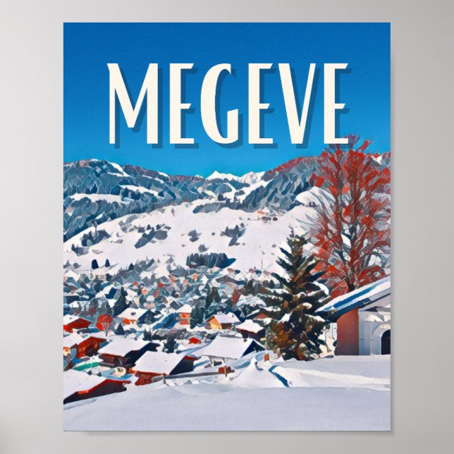 Póster Estación de esquí Affiche Megève (Frente)