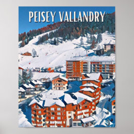 Póster Estación de esquí Affiche Peisey-Vallandry