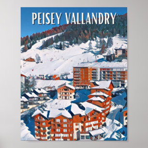 Póster Estación de esquí Affiche Peisey-Vallandry