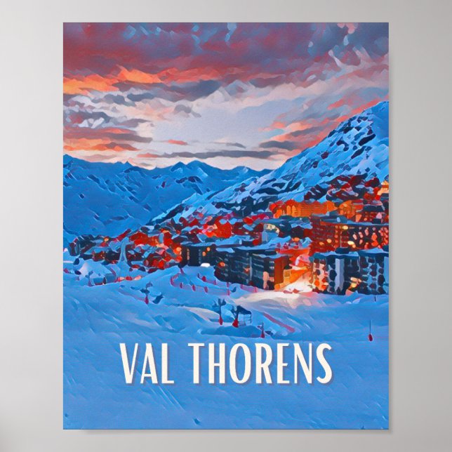 Póster Estación de esquí Affiche Val Thorens (Frente)