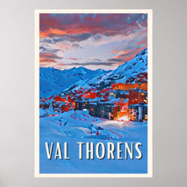Póster Estación de esquí Affiche Val Thorens