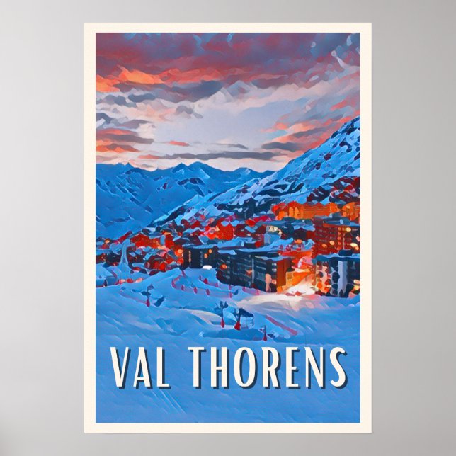 Póster Estación de esquí Affiche Val Thorens (Frente)