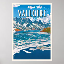 Póster Estación de esquí Affiche Valloire