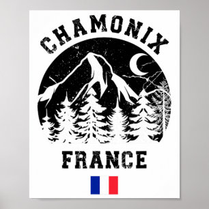 Póster Estación de esquí alpino Chamonix France Alps