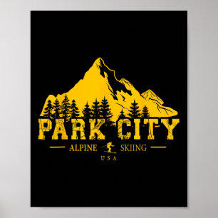Póster Estación De Esquí Alpino De Park City Utah Eeuu
