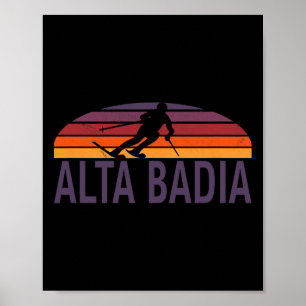 Póster Estación de esquí Alta Dia Dolomitas Italia Snowbo