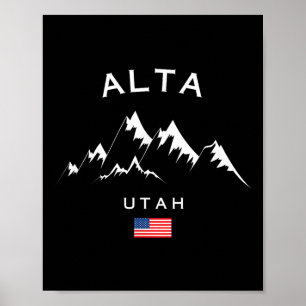 Póster Estación de esquí Alta Rocky Mountains Esquí Souve